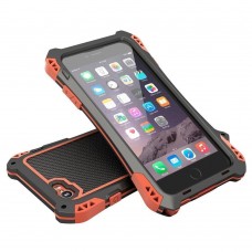 iPhone 6 6s Plus 5.5 - R-Just Red Black Waterproof Shockproof Aluminum Gorilla Glass Metal Military Heavy Duty Bumper Cover Case